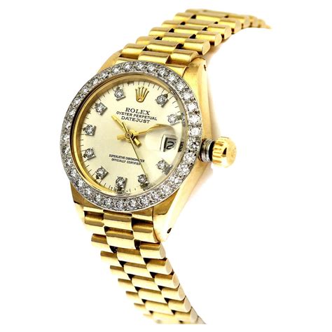 rolex donna oro giallo e diamanti|Orologio Rolex Lady.